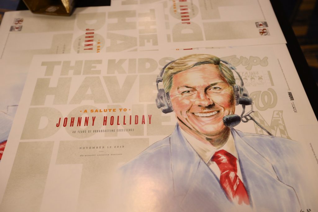 Johnny Holliday was honored for 41 years broadcasting University of Maryland sports