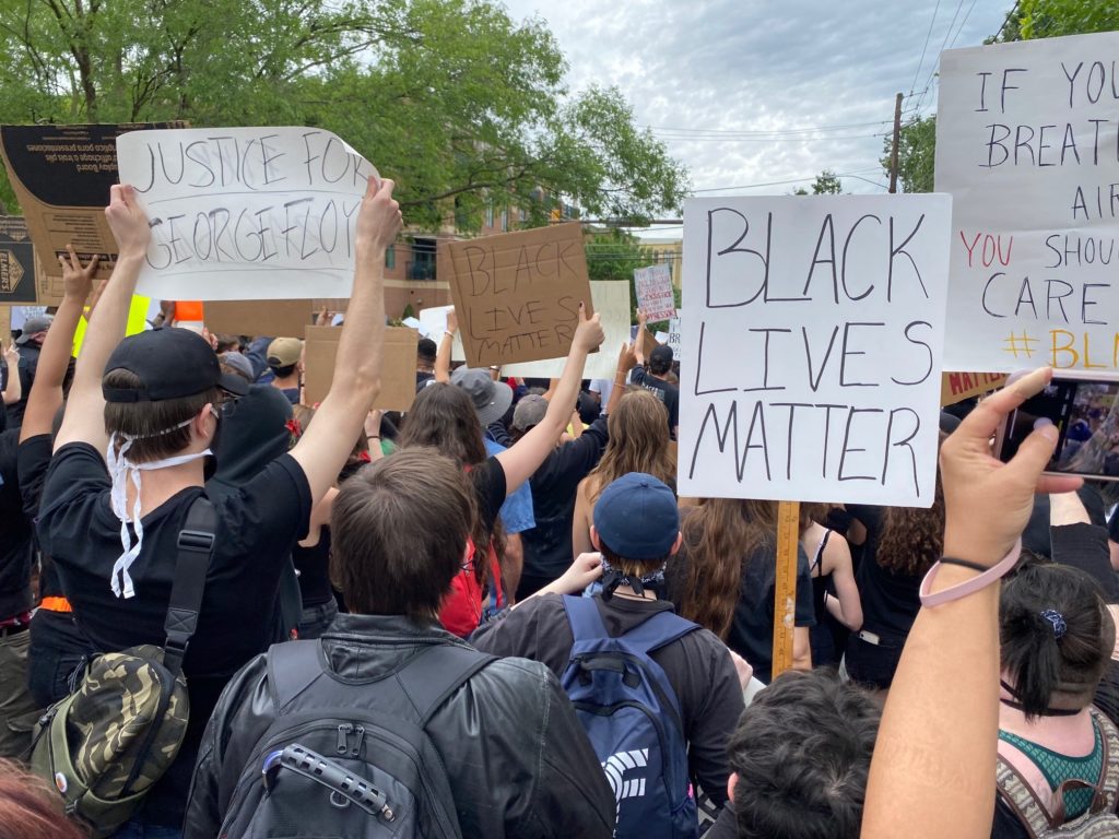 Black Lives Matter protest at the Connie Morella Library in Bethesda on Tuesday, June 2, 2020